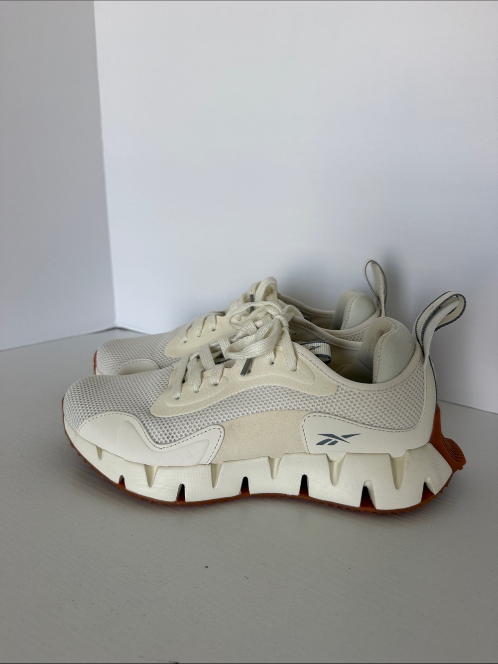 Reebok Cream and Gum Zig-Style Sneakers